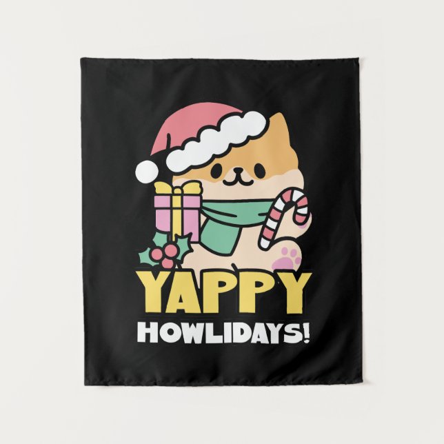 Tapete De Parede Cachorro de Natal Bonito - Erradias de Yappy (Frente)