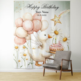 Tapete De Parede Cachorro Festa de aniversário branco de ganso bran