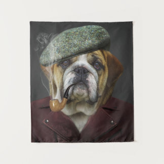 Tapete De Parede Cachorro Inglês Legal Fumando Cachimbo