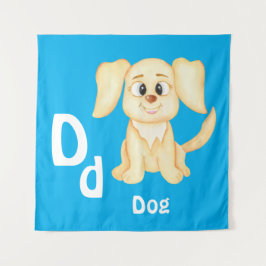 Tapete De Parede Cachorro personaliza ABC: Letra D - Adicione Seu N
