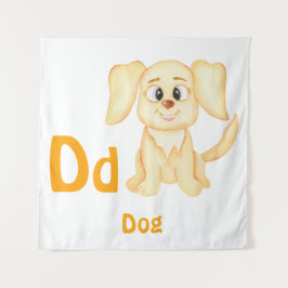 Tapete De Parede Cachorro personaliza ABC: Letra D - Adicione seu N
