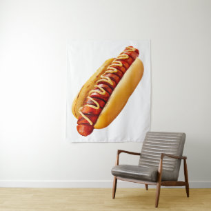 Tapete De Parede Cachorro-quente da vibe de churrasco de verão do S