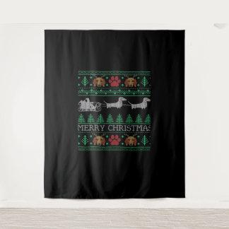 Tapete De Parede Cachorro Salsicha Dachshund Natal Feio Camiseta Na