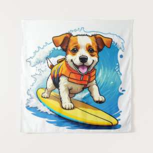 Tapete De Parede Cachorro Surfista