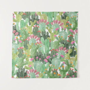 Tapete De Parede Cacto Pintado à Mão: Verde Deserto