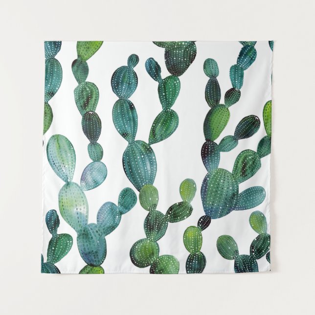Tapete De Parede Cactus Craze: Tendência da Aquarela Tropical (Frente)