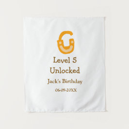 Tapete De Parede Cadeado desbloqueado nível 5 laranja marrom feliz 