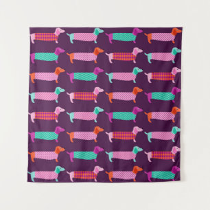 Tapete De Parede Cães Dachshund: Padrão Cuto Sem Costura.