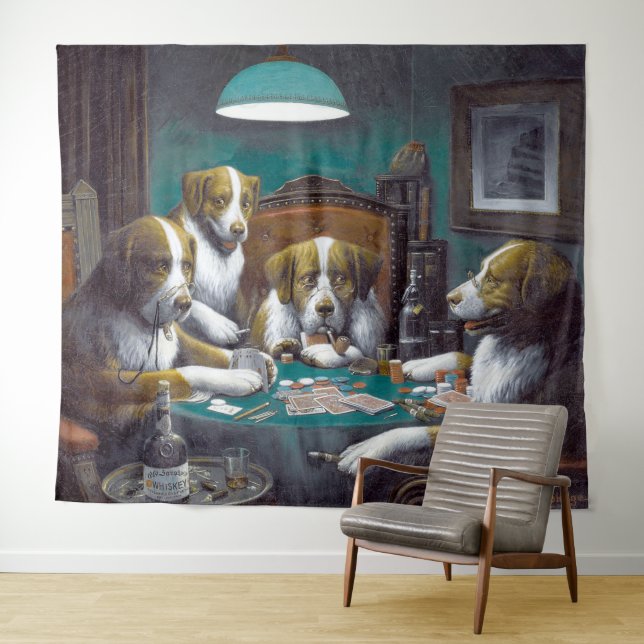 Tapete De Parede Cães Jogando Poker Cassius Marcellus Coolidge 1894 (In Situ (Horizontal))