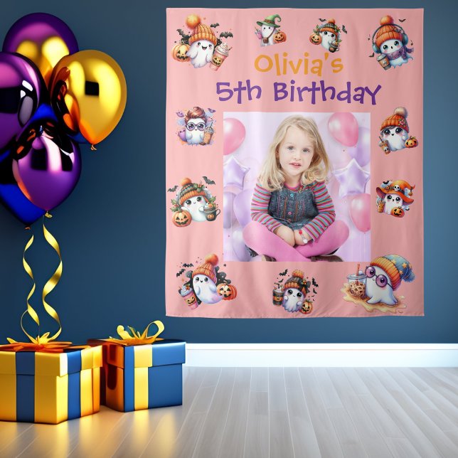 Tapete De Parede Café Lover Ghost Party Backdrop para Crianças (Criador carregado)