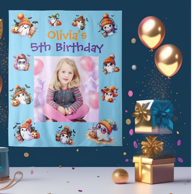 Tapete De Parede Café Lover Ghost Party Backdrop para Crianças (Criador carregado)