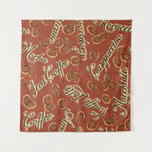 Tapete De Parede Café: padrão de colheita de tipografia.