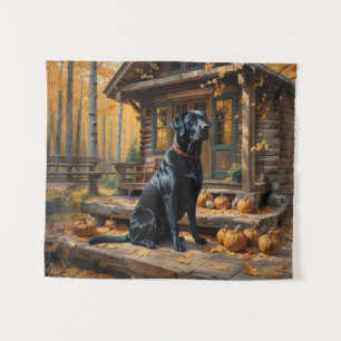 Tapete De Parede Café preto Labrador Retriever Log Cabine