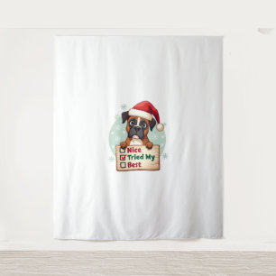 Tapete De Parede Caixa de cão Boxer fofa Natal Legal Tentei o meu M
