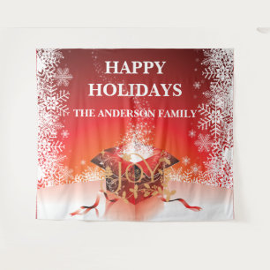 Tapete De Parede Caixa de presente de inverno flocos de neve surpre