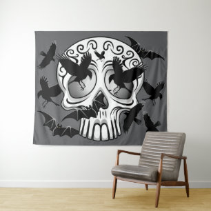 Tapete De Parede Calaveras Decorativas do Halloween