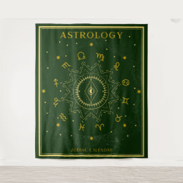 Tapete De Parede Calendário Astrologico Zodíaco - Verde