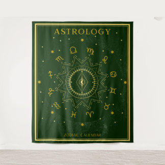 Tapete De Parede Calendário Astrologico Zodíaco - Verde