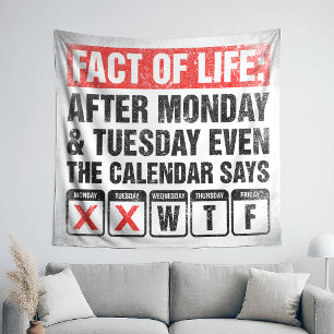 Tapete De Parede Calendário Facto da Vida Diz Humor WTF
