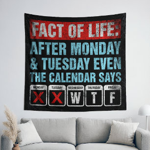 Tapete De Parede Calendário Facto da Vida Diz Humor WTF