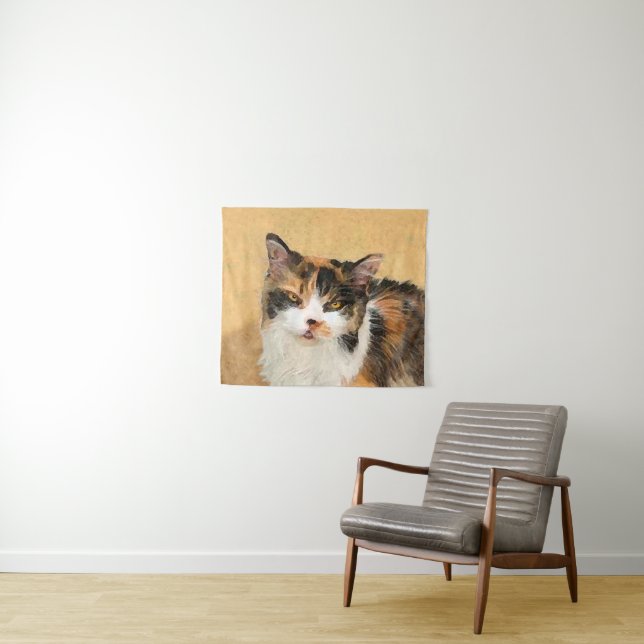 Tapete De Parede Calico Cat Painting - Gato Original Bonito (In Situ (Horizontal))