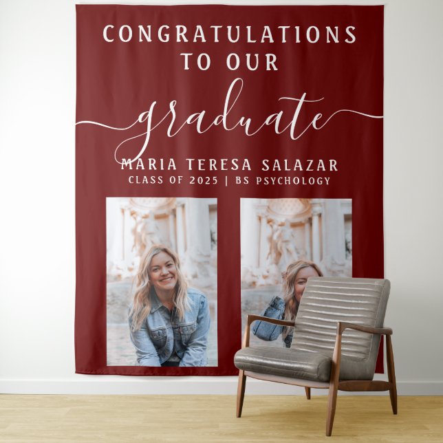 Tapete De Parede Caligrafia de Roteiro Marrom Dois Foto Graduação (In Situ)