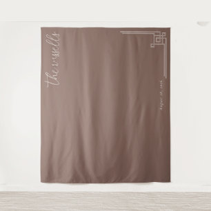 Tapete De Parede Caligrafia Minimalista Marrom Elegante