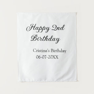 Tapete De Parede caligrafia simples minimal feliz aniversário de 2 