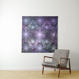 Tapete De Parede Cama de Flores Trendy Shiny Abstrato Arte Fractal