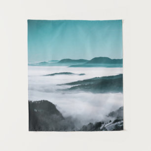 Tapete De Parede Camadas de colinas, neblina e árvores