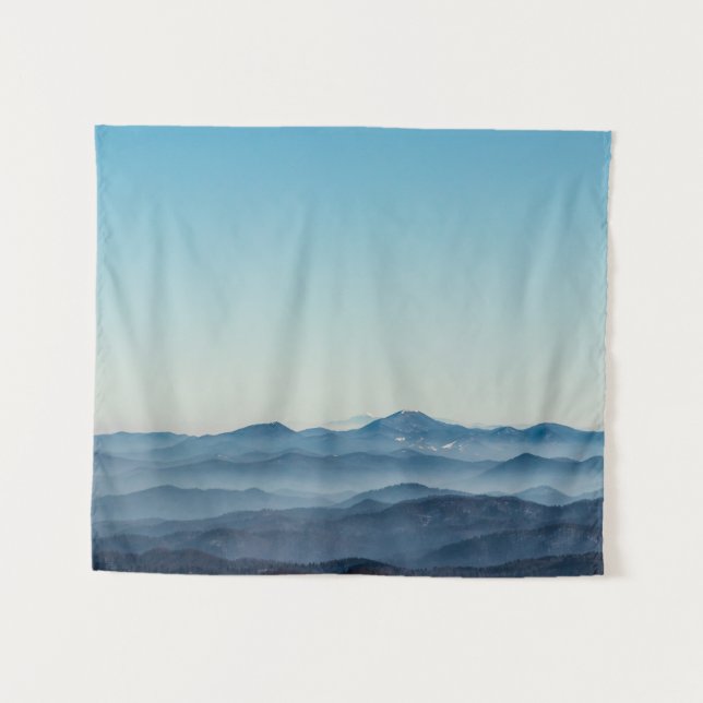 Tapete De Parede Camadas de nevoeiro, colinas e montanhas (Frente (Horizontal))