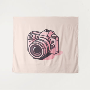 Tapete De Parede Câmera DSLR Rosa Tendência Fotografia Personalizad
