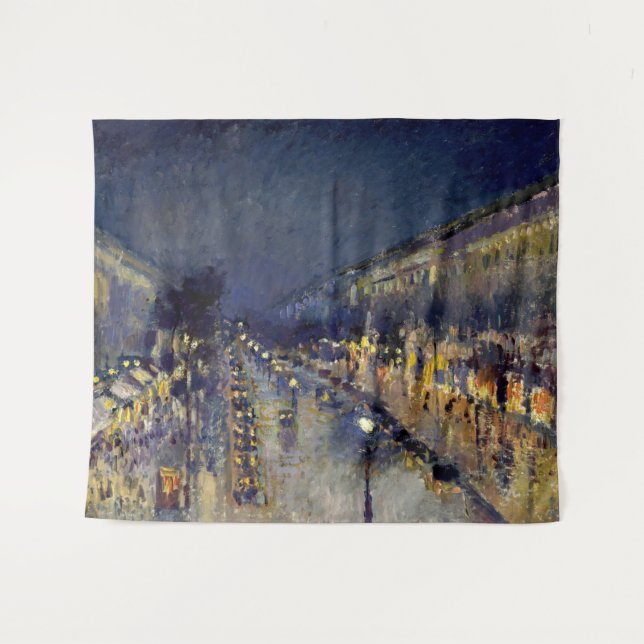 Tapete De Parede Camille Pissarro - Boulevard Montmartre à Noite (Frente (Horizontal))