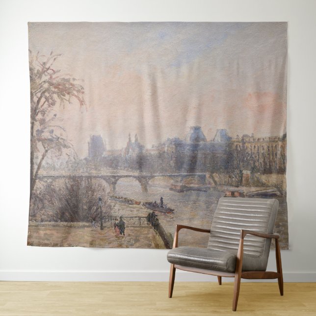 Tapete De Parede Camille Pissarro - O Sena e o Louvre (In Situ (Horizontal))