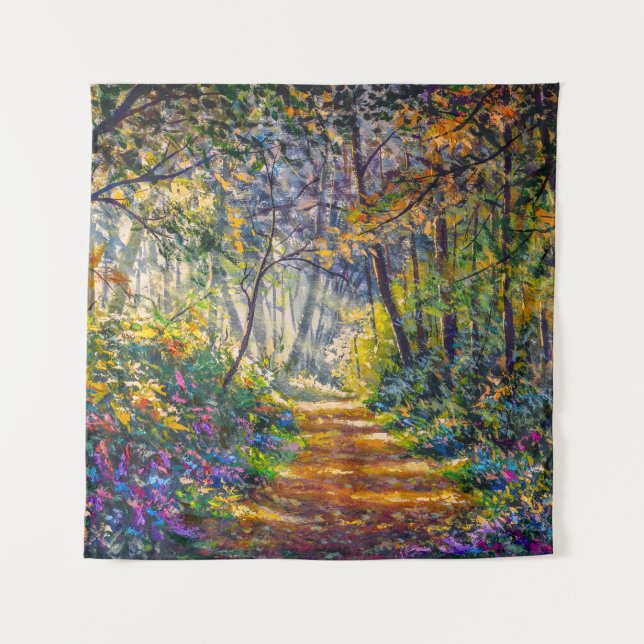 Tapete De Parede Caminho do Impressionismo: Aquarela da Floresta Su (Frente)