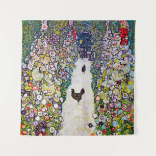 Tapete De Parede Caminho do Jardim com Galinhas, Gustav Klimt