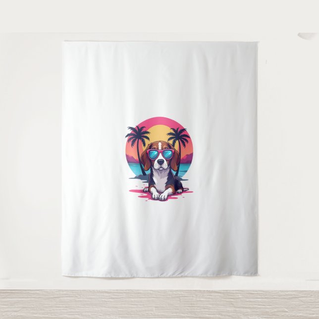 Tapete De Parede Camisa De Fundo Do Sol De Beagle, Mãe De Beagle, B (Frente)