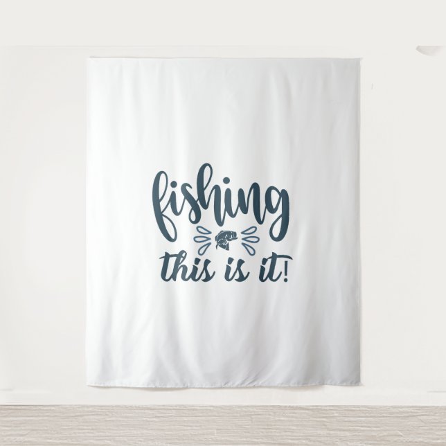 Tapete De Parede Camisa de pesca engraçada com slogan (Frente)