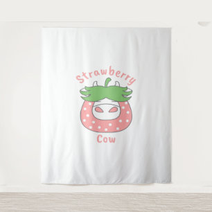 Tapete De Parede Camisa-T clássica de morango rosa