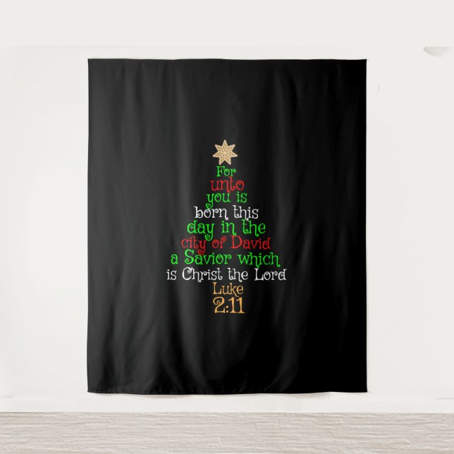 Tapete De Parede Camisas de Árvore de Natal Cristão (Frente)