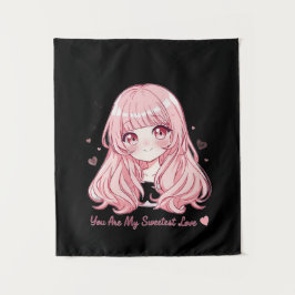 Tapete De Parede Camiseta de Anime Fofo do Dia dos Namorados
