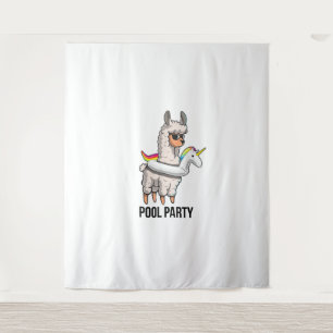 Tapete De Parede Camiseta engraçada de lhama de boia de festa de pi