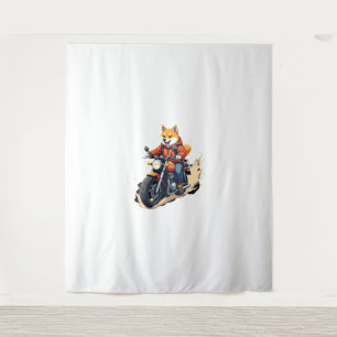 Tapete De Parede Camiseta engraçada, Shiba Inu, Motocicleta, Cachor