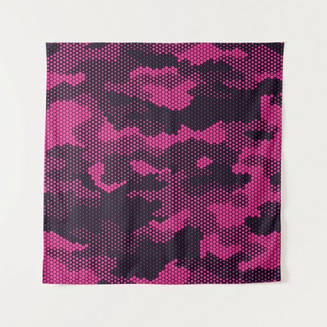 Tapete De Parede Camouflage hexagonal, fundo de textura militar (Frente)