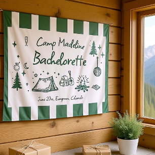Tapete De Parede Camp Bachelorette Camping Mão Desenhada Verde Bem-