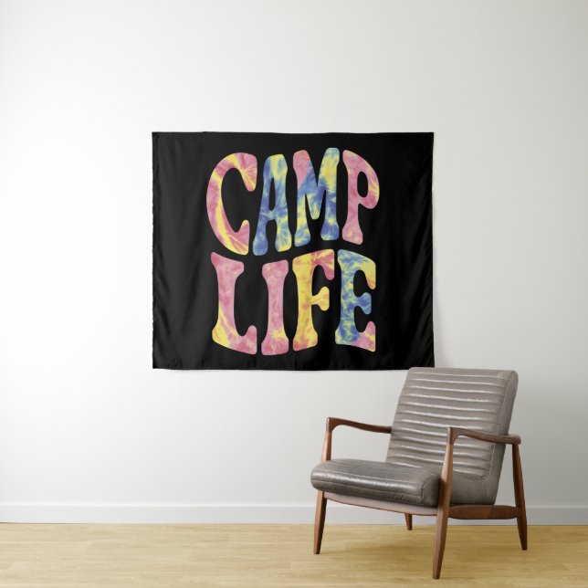 Tapete De Parede Camp Life Tie-Die Retro (In Situ (Horizontal))