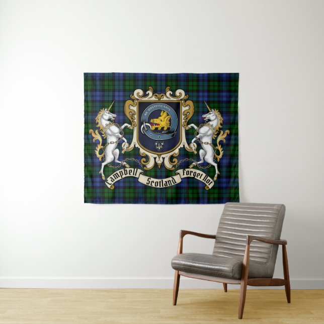 Tapete De Parede Campbell Clan Crachá & Tartan (In Situ (Horizontal))