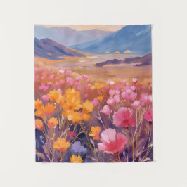 Tapete De Parede Campo de Flores Silvestres | Pintura de Paisagem F