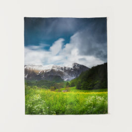 Tapete De Parede Campo de primavera sob a montanha Krn