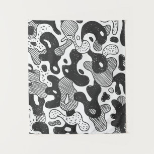 Tapete De Parede camuflagem de estilo abstrato, preto